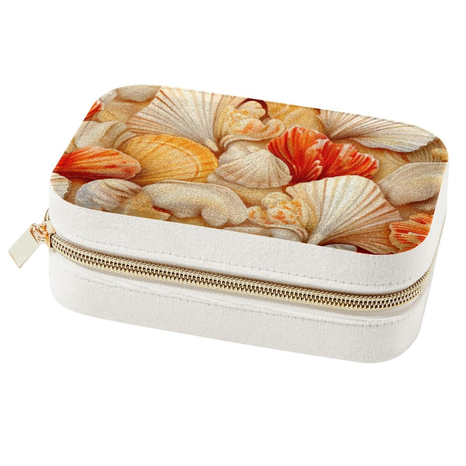 Boîte à bijoux de voyage portable coquillage comme cadeau de demoiselle d'honneur