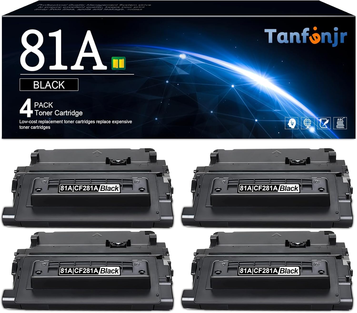 (with Chip) 81A CF281A Toner Compatible 4 Black 81A Toner