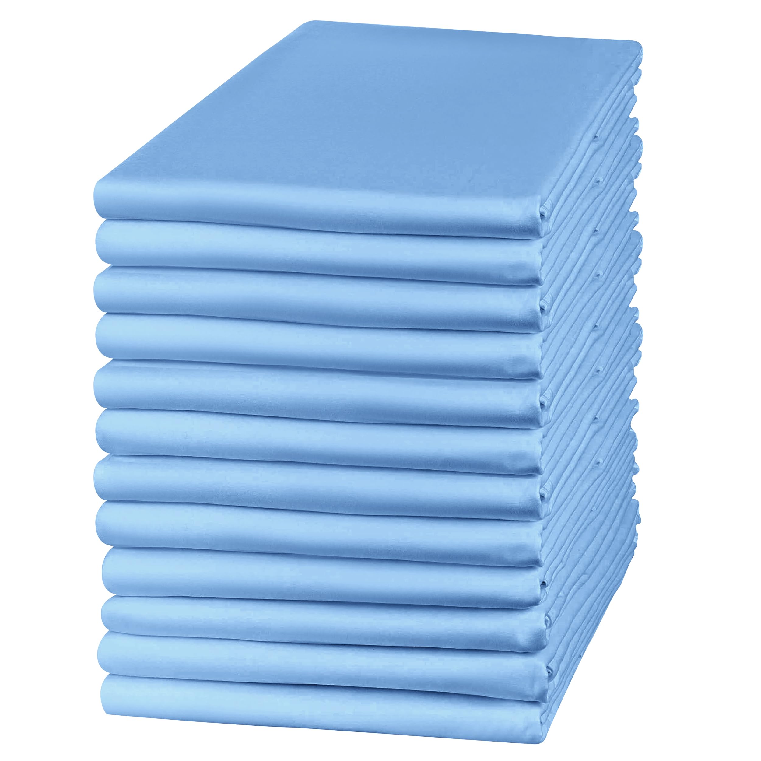 Hafaa 12 Pack 100% Brushed Microfiber Plain Pillowcases, Super Soft and Cozy, Wrinkle, Fade, Stain Resistant with Envelope Closure Bed Pillow Cases, 50x75 cm,
