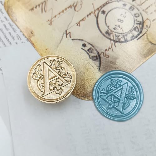Miniatura 3 de Sello clásico de cera para sellar varios alfabetos, cabeza de latón, mango de madera, sellos para tarjetasobreregalo (sello, letra C)