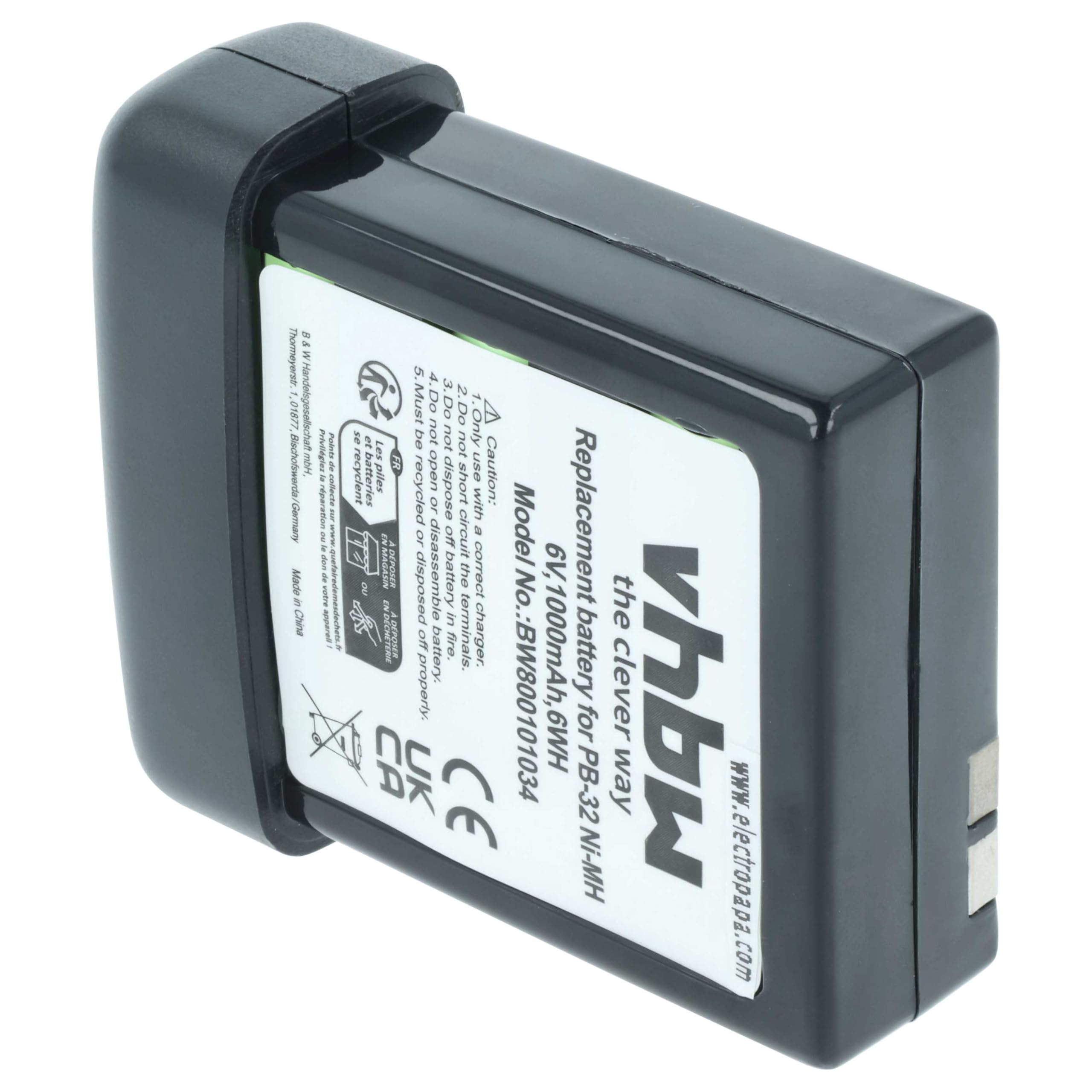 Bateria (1000 mAh 9,6 V) nadaje się do wymiany KENWOOD PB-34