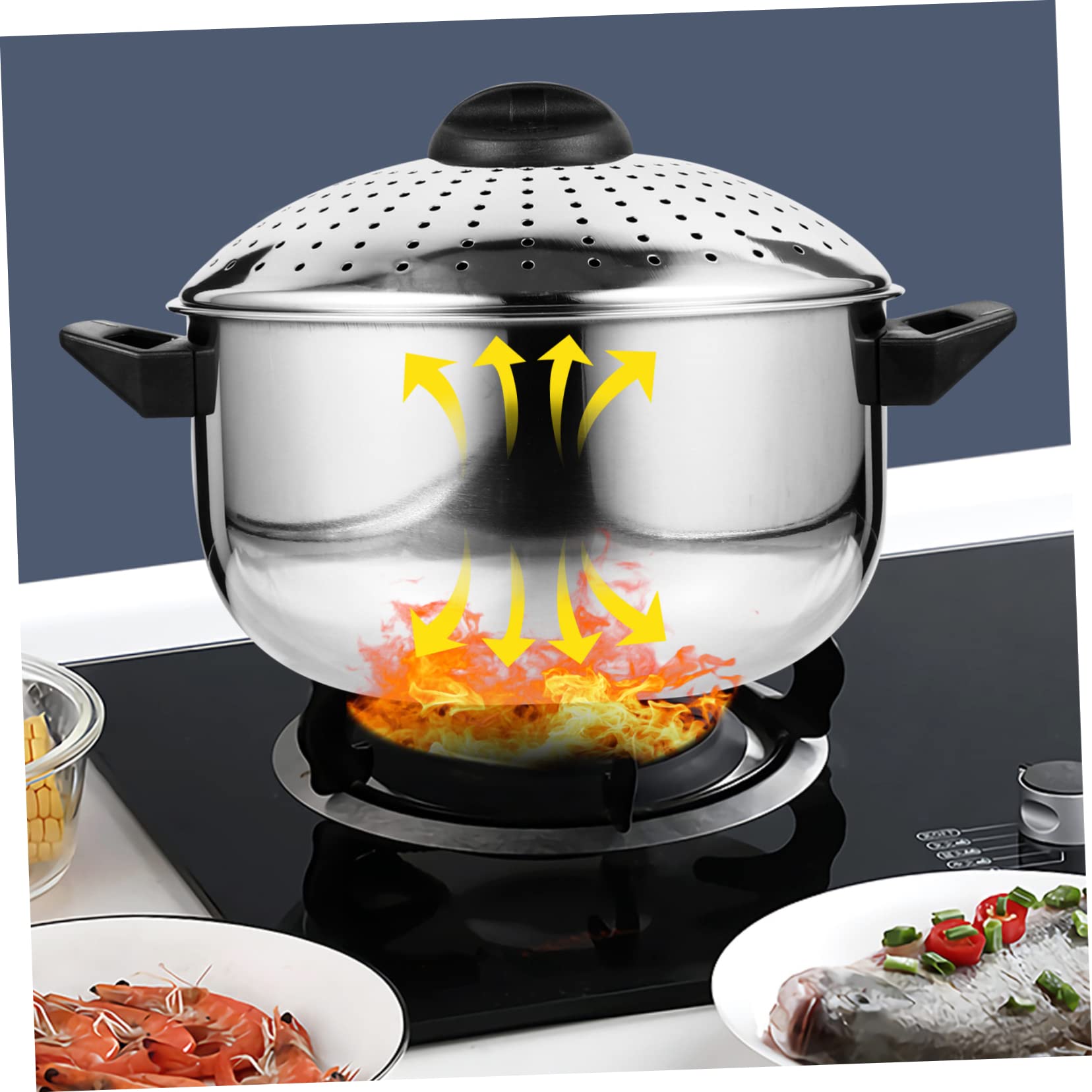 Casserole à Pâtes en Acier Inoxydable Passoire, Argenté | Portable, Facile à Laver, Finition Soignée, Usage Pratique pour Préparation de Repas et Égouttage Rapide