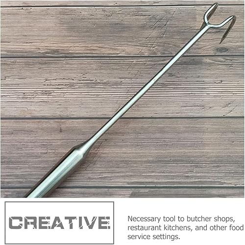 Miniatura 7 de UPKOCH Gancho ergonómico multifunción para barbacoa de acero inoxidable duradero para voltear y manipular fácilmente el cerdo y el pescado,