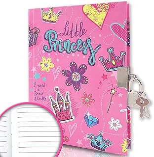 GINMLYDA Cute Secret Diary for Girls, 18 x 13.5 CM Princess Girls Diary with 160 Pages, Pink Diary with Lock for Teenage Girls for Preschool Learning Writing Drawing Gift