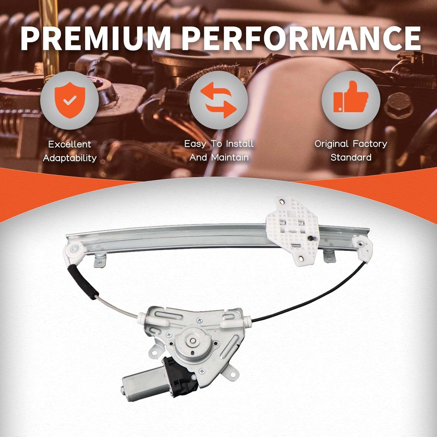 Labwork Front Left Power Window Regulator with Motor Replacement for Accent 1.6L 2012-2017 751-632