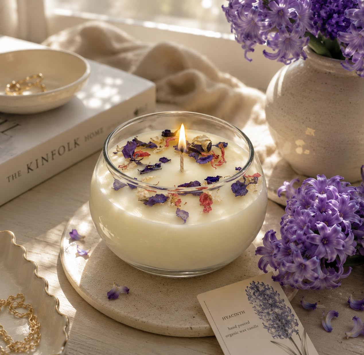 Clachaig Candles Cream Hyacinth Scented Bowl Candle