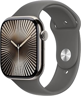 Apple Watch Series 10 (GPS + Cellular, 42MM) Caja de Titanio Natural con Pulsera Deportiva Gris, S/M (Reacondicionado)
