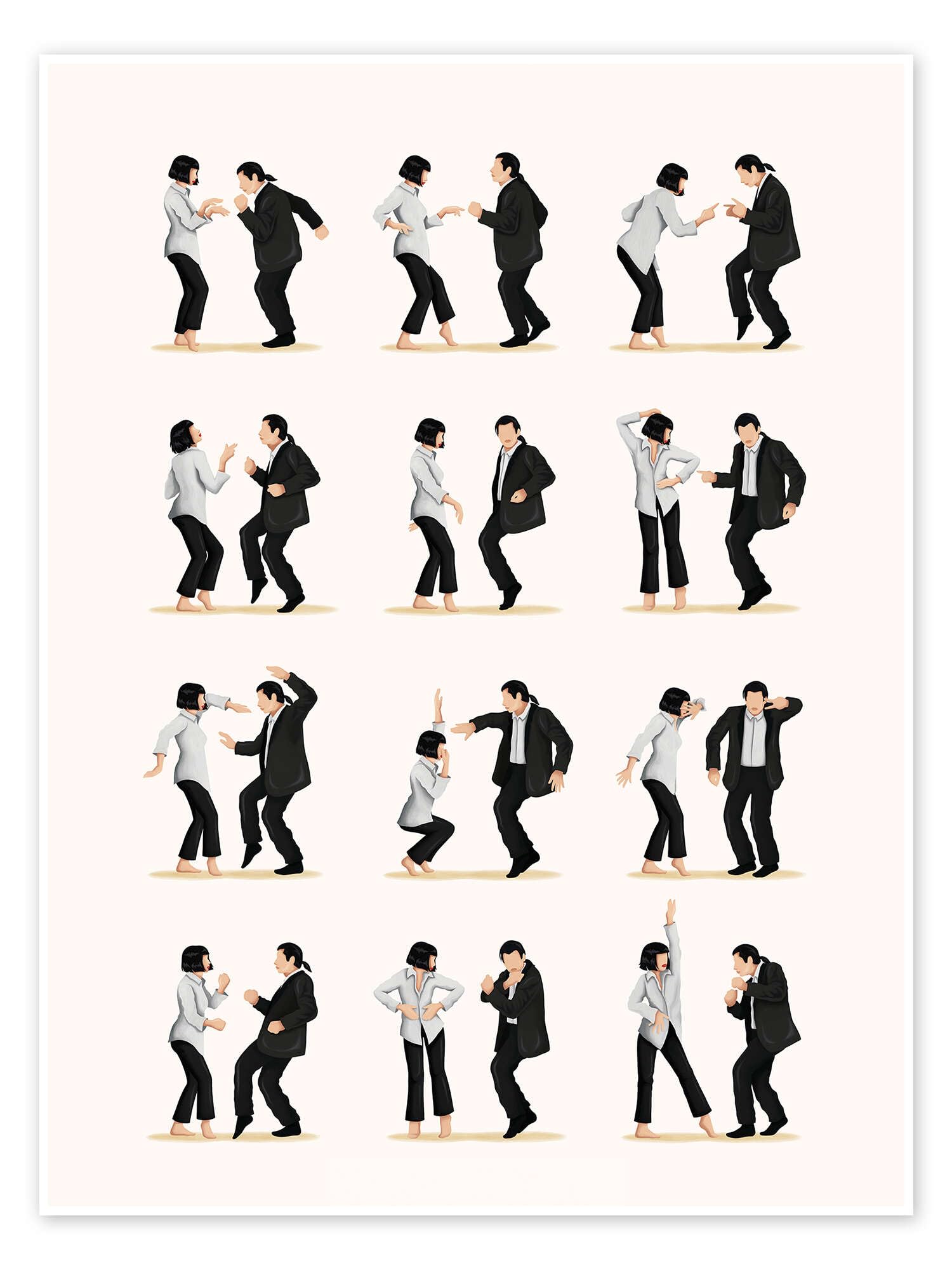 Posterlounge Pulp Fiction Twist Poster | 100 x 130 cm di Nour Tohme Quadri Decorazione per pareti