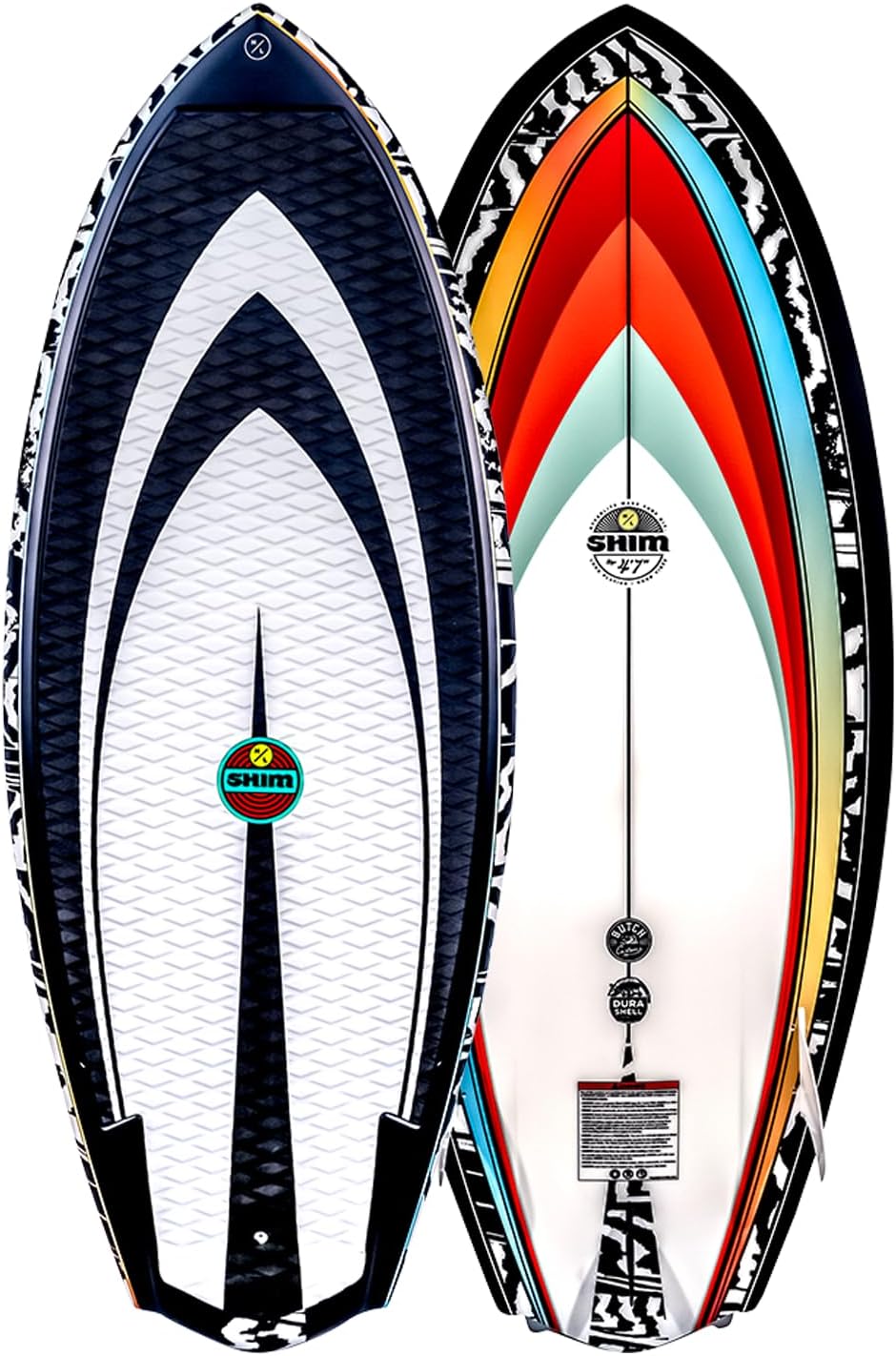 Hyperlite Shim Wakesurf Board - Durashell Construction - Single Concave Base w/ Vented Tail Channels