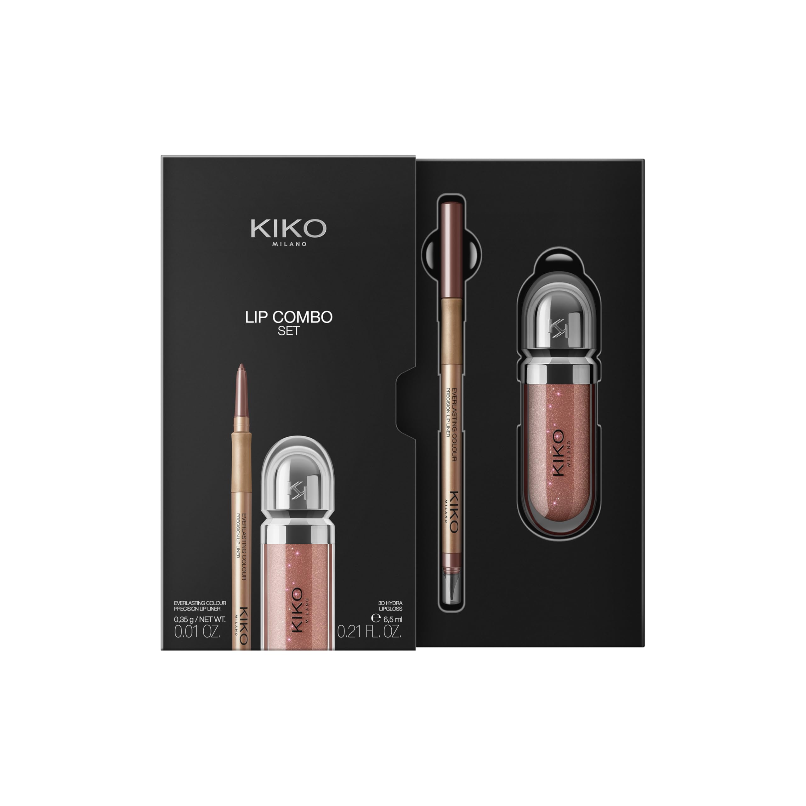 KIKO Milano Lip Combo Set 03, Zestaw Do Ust: Nawilżający Błyszczyk I Dopasowana Konturówka