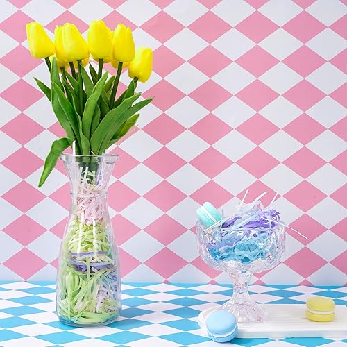 Miniatura 4 de Whaline Papel de rafia de pascua, 6 colores, pasto, manualidades, papel de rafia, relleno de regalo para cestas, rellenos de huevos, caza de huevos