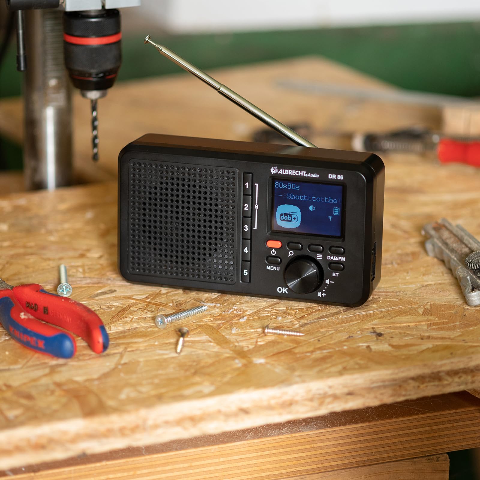 Albrecht DR 86-27861 - Petite Radio pour Personnes âgées - Dab+/FM - Streaming de Musique - Batterie intégrée de 2200 mAh - Transparent