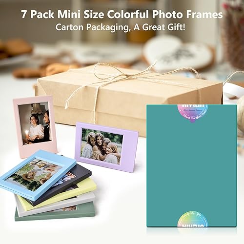 Vista 29 de Paquete de 8 mini marcos de fotos de 2 x 3 para Fuji Instax Mini de 3 pulgadas/Polaroid de 3 pulgadas, para pantalla de escritorio, marco de fotos