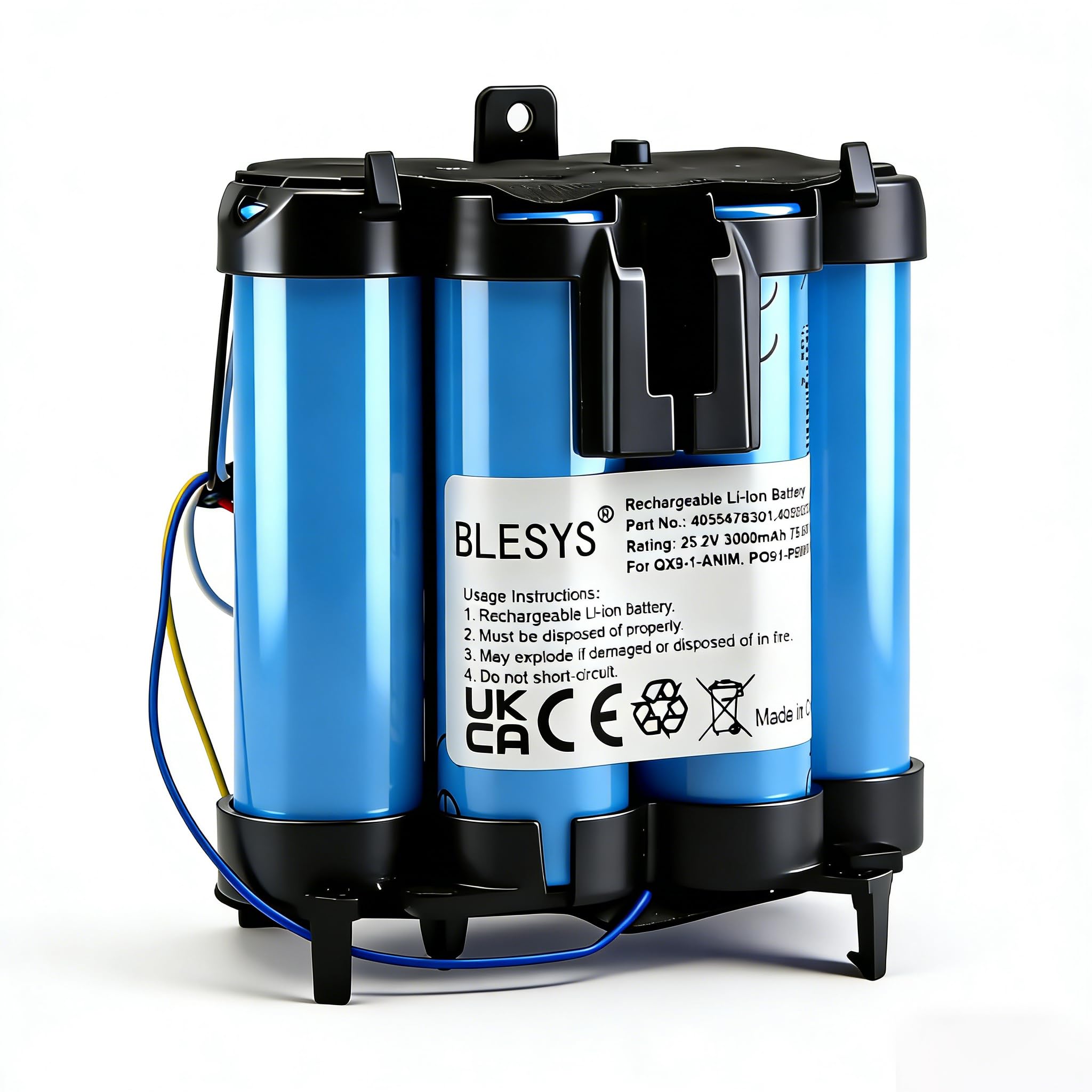 BLESYS 25,2V 3000 mAh Akku für AEG QX9-1 Hand-Staubsauger, Li-Ion Ersatzakku kompatibel mit QX9-1-ANIM, QX9-1-ULT, QX9-1-50IB, QX9-1-P5IB, AEG QX9‑1‑ALRG, QX9-1-40GG (Modell 140231463013)