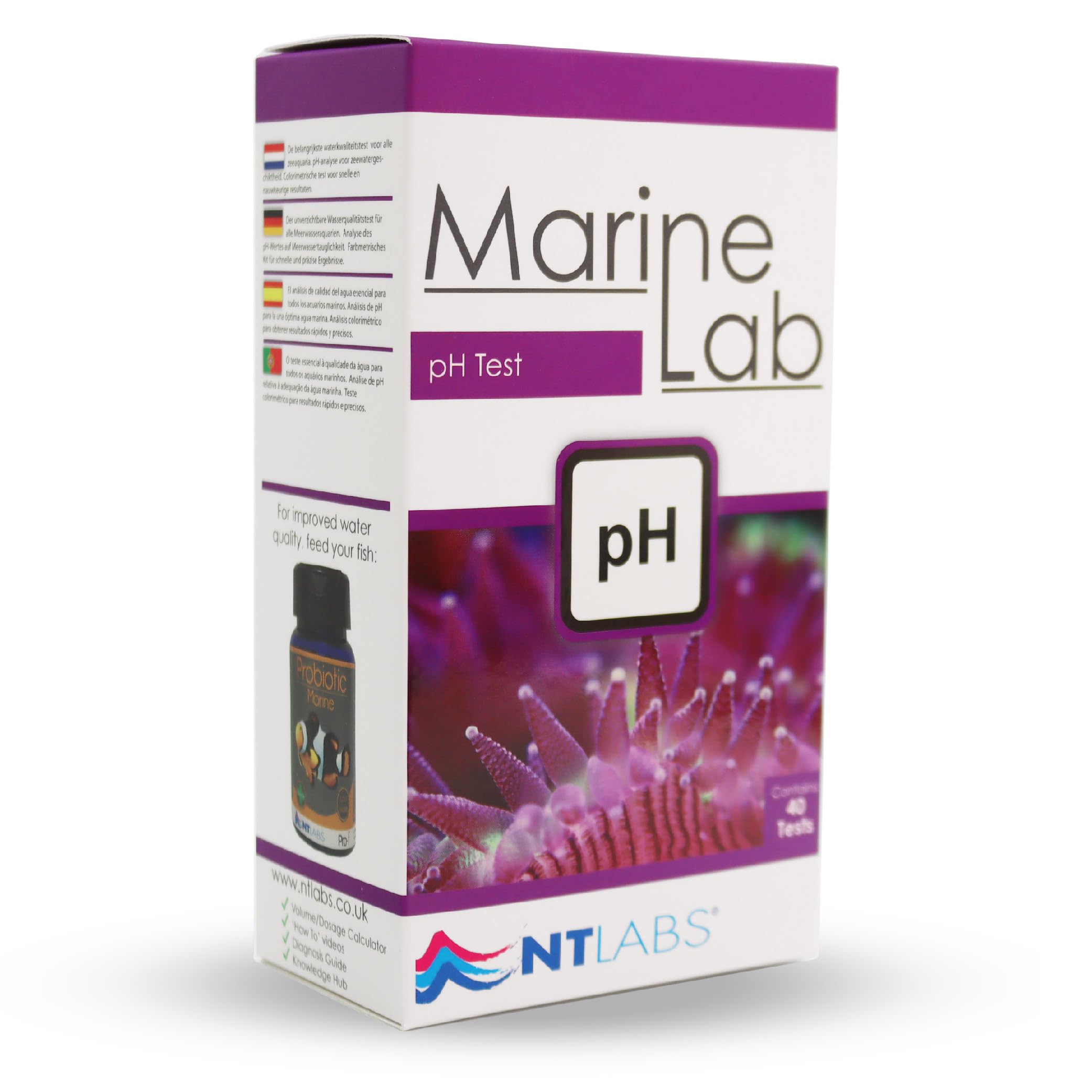 NT Labs Marine Lab pH Test Kit, Marine Aquarium Water Testing Kit, Accurate Results (Contains up to 40 Tests)