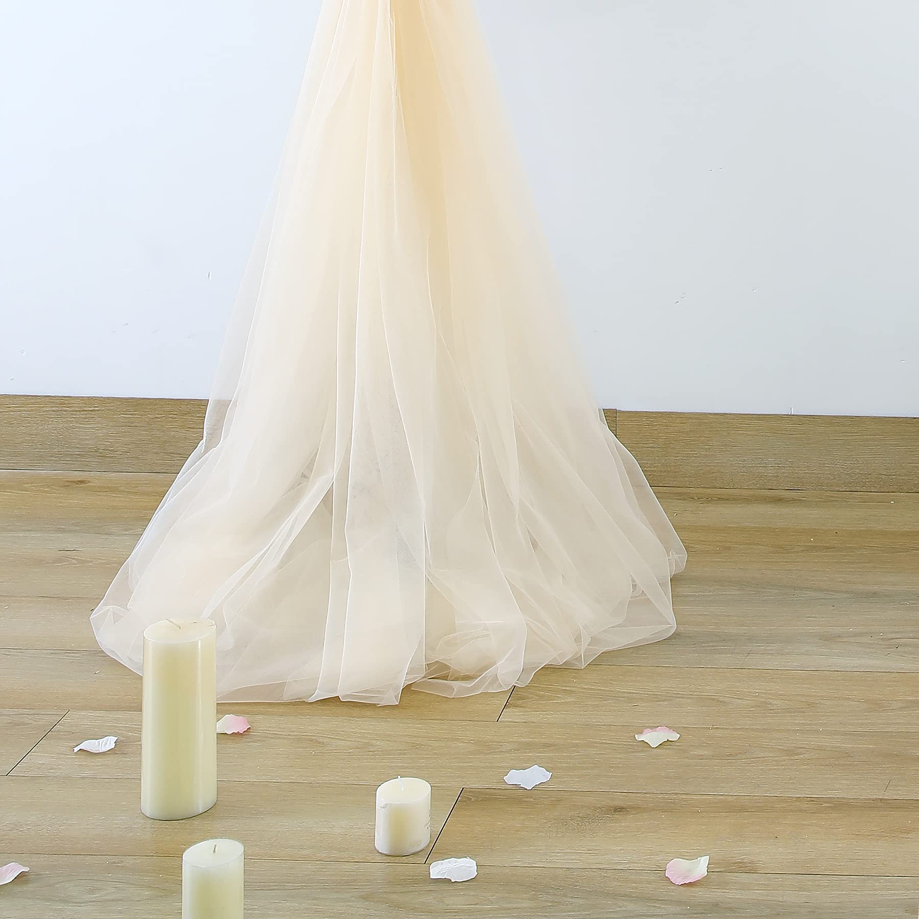 Szampański kolor przezroczysty zasłony na baby shower ślub urodziny tiul tło na imprezę sesję zdjęciową dekoracje tła 3 m x 2,4 m