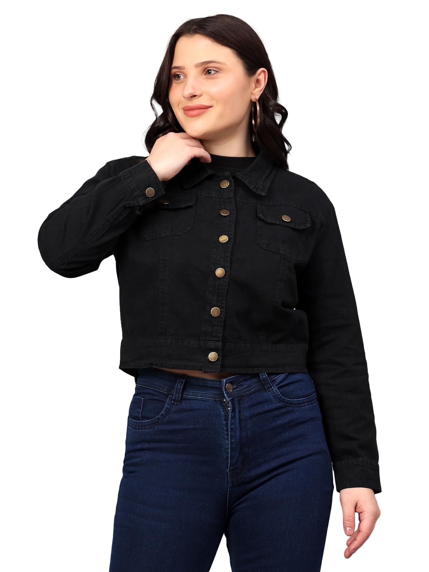 saakaa Women's Denim Black Jacket-picture-53