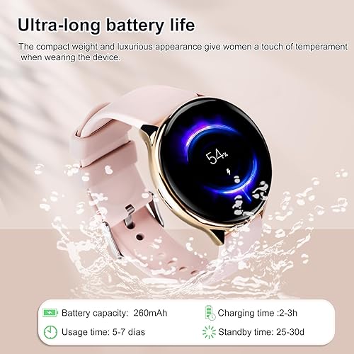 Miniatura 5 de Relojes inteligentes para mujer, rastreador de actividad física de 1.39 pulgadas con respuestahacer llamadasmonitor de sueñoIP67 impermeablemodo