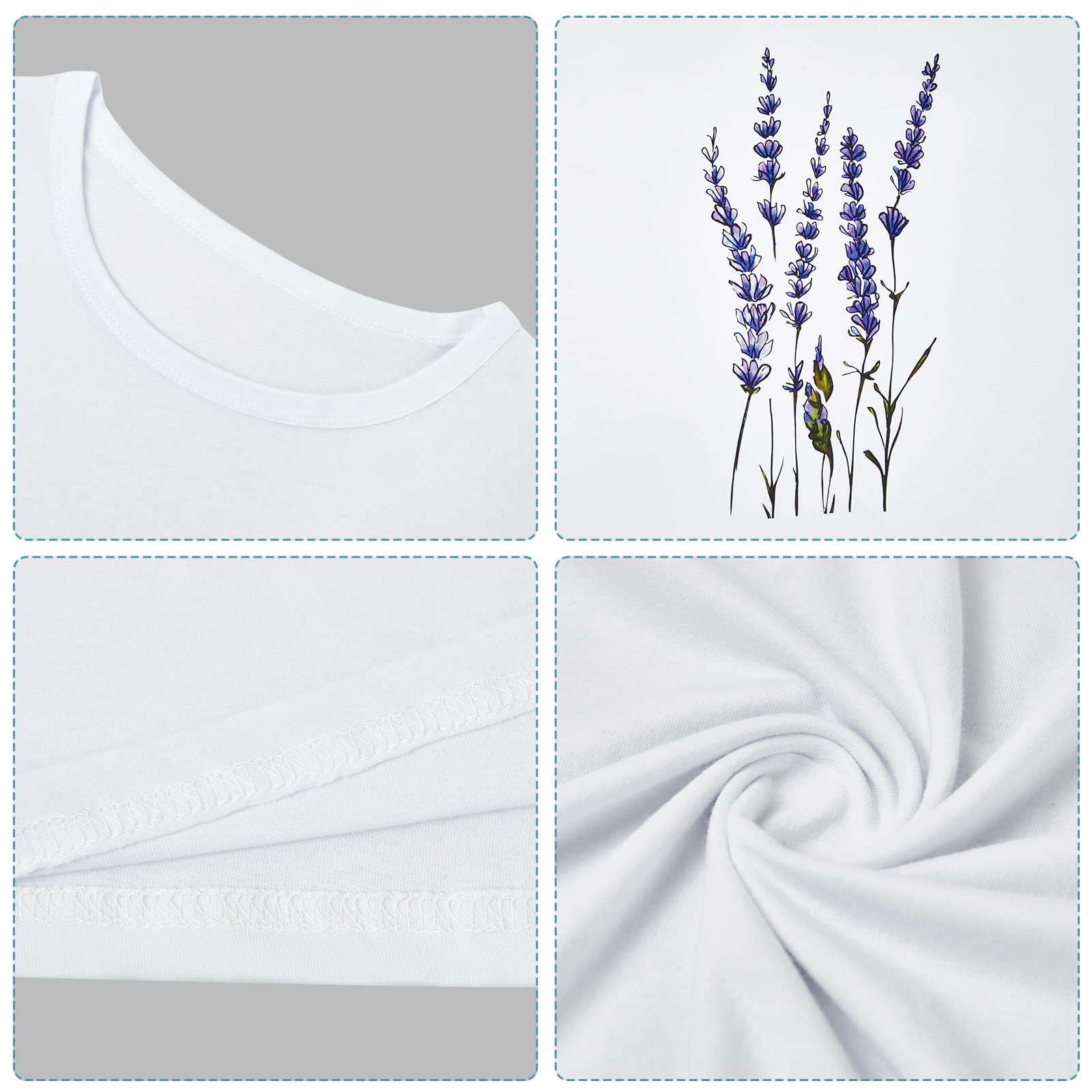 heekpek T Shirt Donna Manica Corta Bianca Cotone Maglietta Manica Corta Donna Casual Girocollo Stampa Estiva Base Tee Bluse