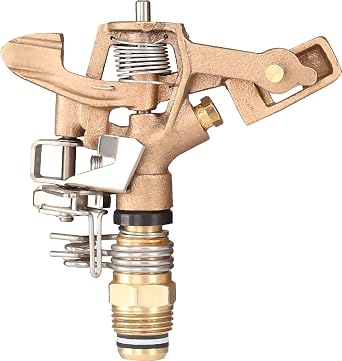 RK-25 1/2" Part Circle Brass Impact Sprinkler with Nozzle - 5/32", NPT Male, 5.1 GSM Maximum Flow Rate