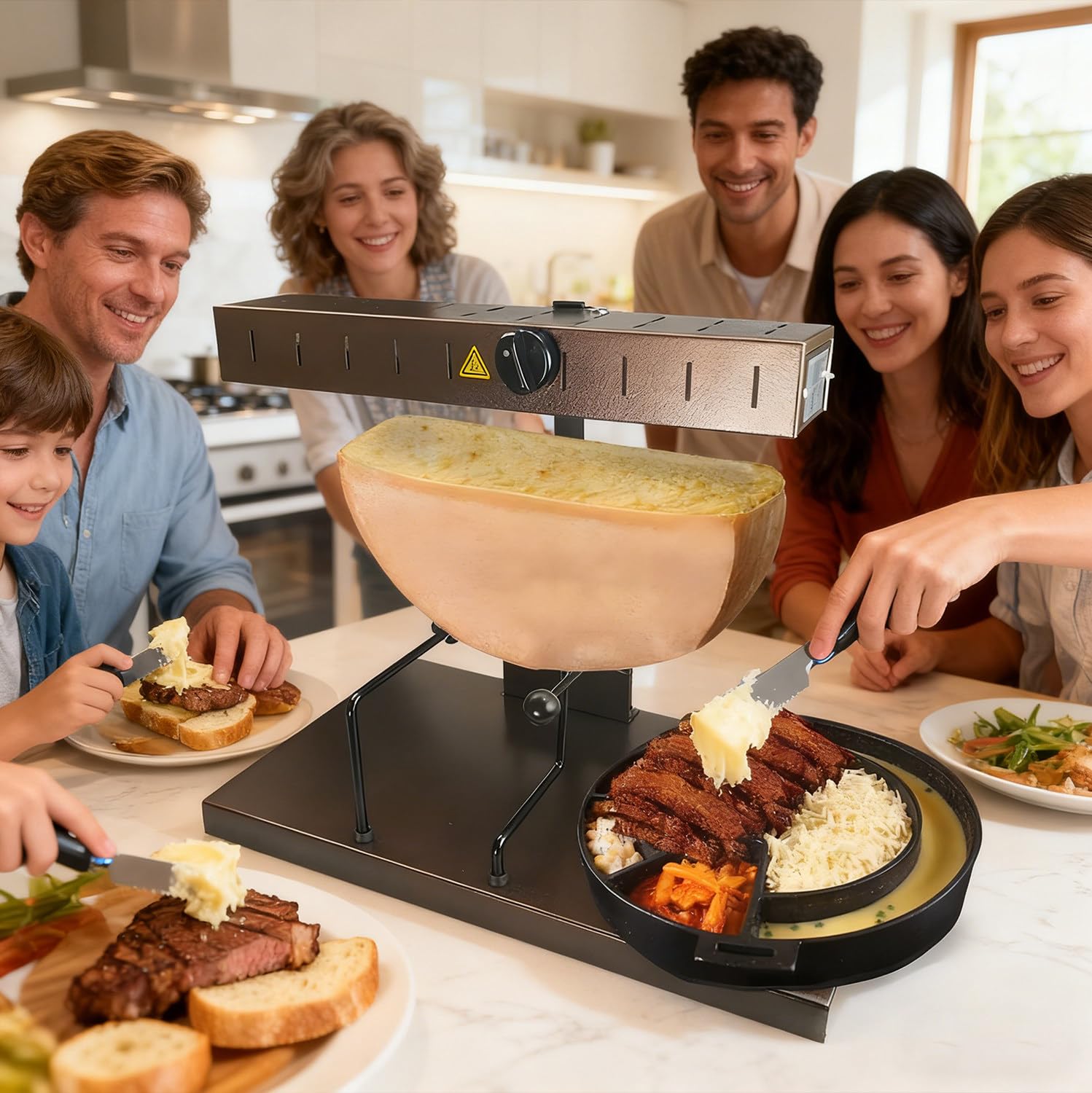 Urządzenie Do Topienia Sera Raclette, Komercyjny Elektryczny Raclette, Szybkie Nagrzewanie 650 W, Regulowany Kąt Nagrzewania Do Połowy Krążka Sera