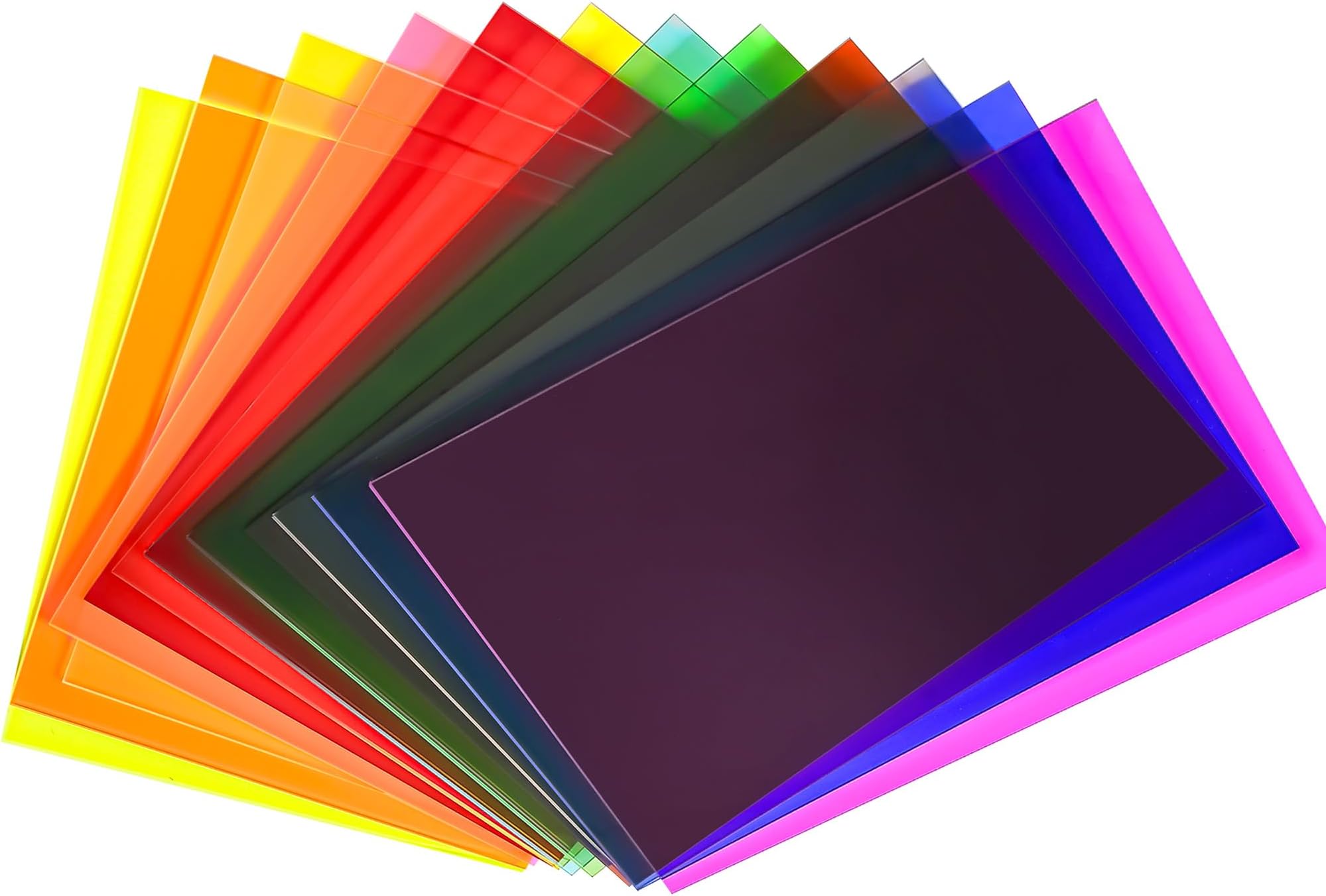 Lesnlok Colored Acrylic Sheets1/8 inch Thick 3mm 12 Pack 5 x 7 Clear Colored Plexiglass Sheets,for Sign,Craft,Painting,Laser Cutting,DIY Display Projects… (12, Colored, 5"x 7")