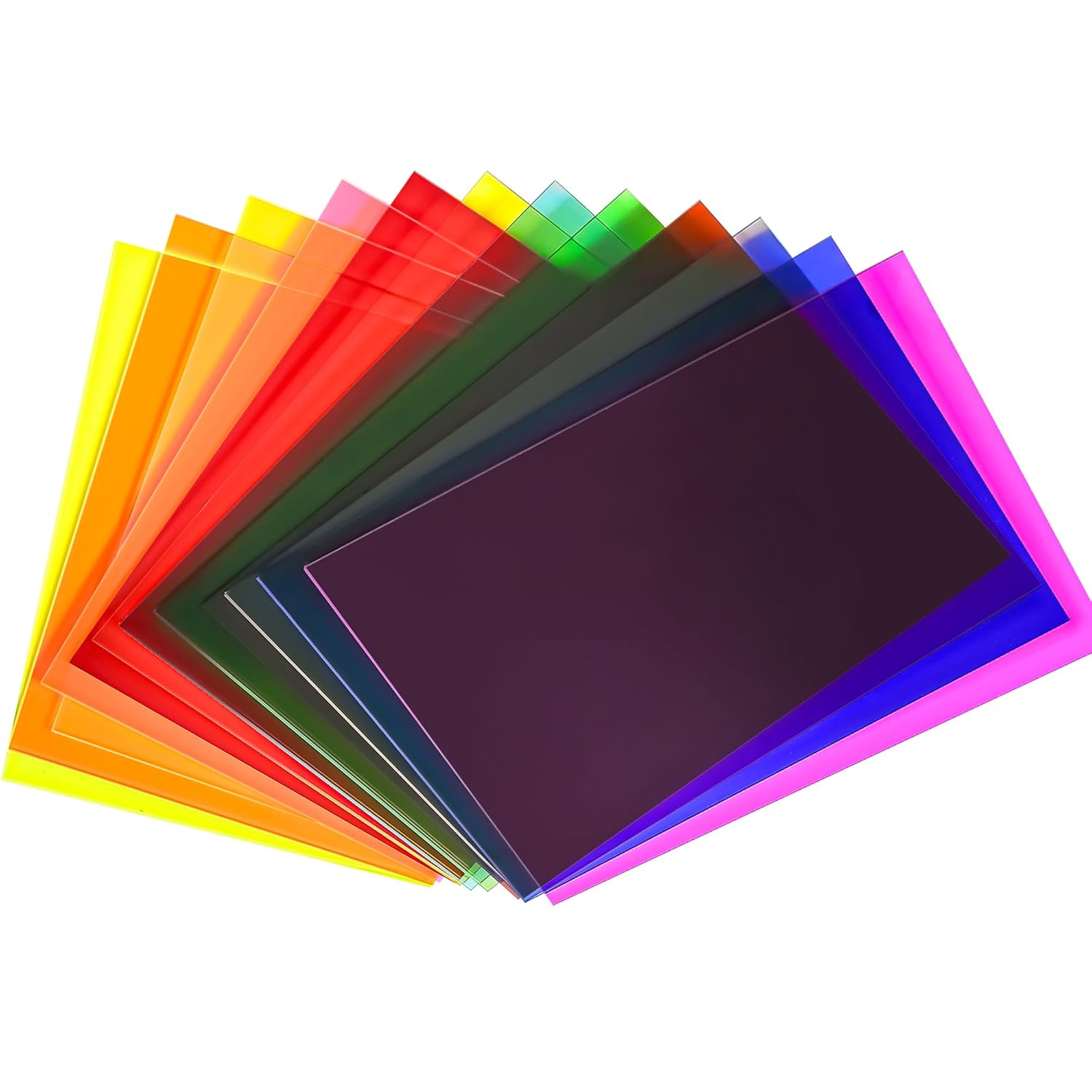 Lesnlok Colored Acrylic Sheets1/8 inch Thick 3mm 12 Pack 5 x 7 Clear Colored Plexiglass Sheets,for Sign,Craft,Painting,Laser Cutting,DIY Display Projects… (12, Colored, 5"x 7")