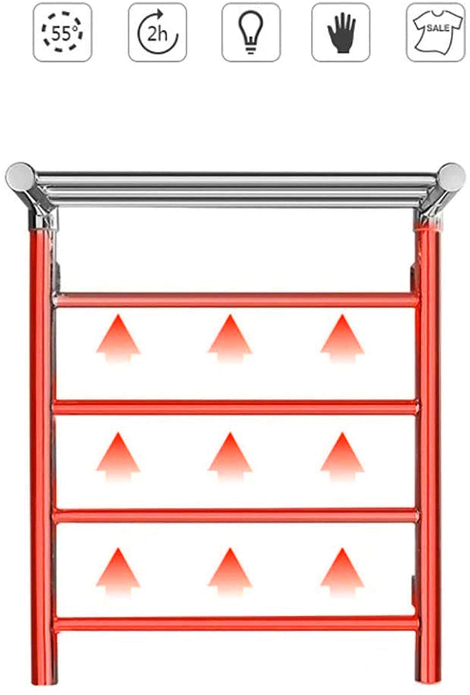 Toallero calefactado, toallero eléctrico de Acero Inoxidable 304, secador de Toallas de Pared, radiador de baño, Accesorios de baño para el hogar.