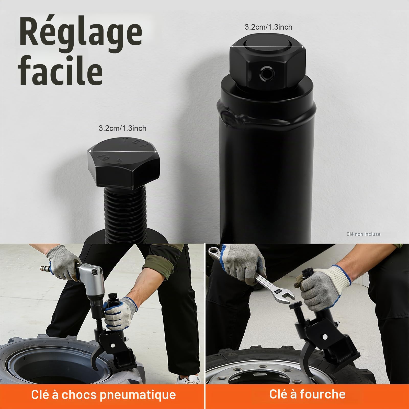Concasseur de Pneu Manuel - Détalonneur Pneu Démonte - Changeur De Pneu Avec Tapis En Caoutchouc - Pneus Manuel Convient 10 à 21 Pouces Kit Réparation Ajustable