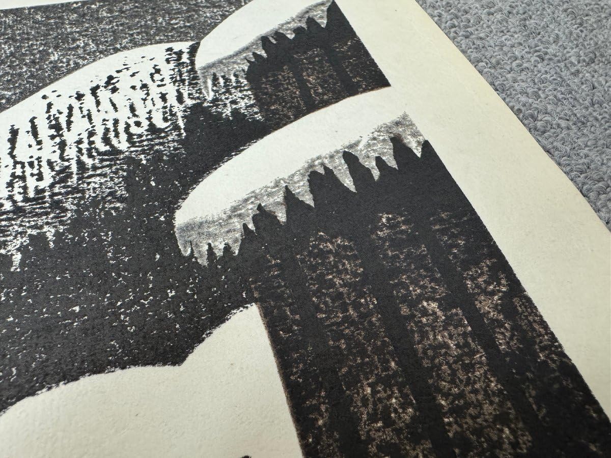 斎藤清、【会津の冬（16）勝常村】、希少な大判額装用画集より、美品 斎藤清 木版画「会津の冬」 買取参考価格 | 高く売るなら六角堂