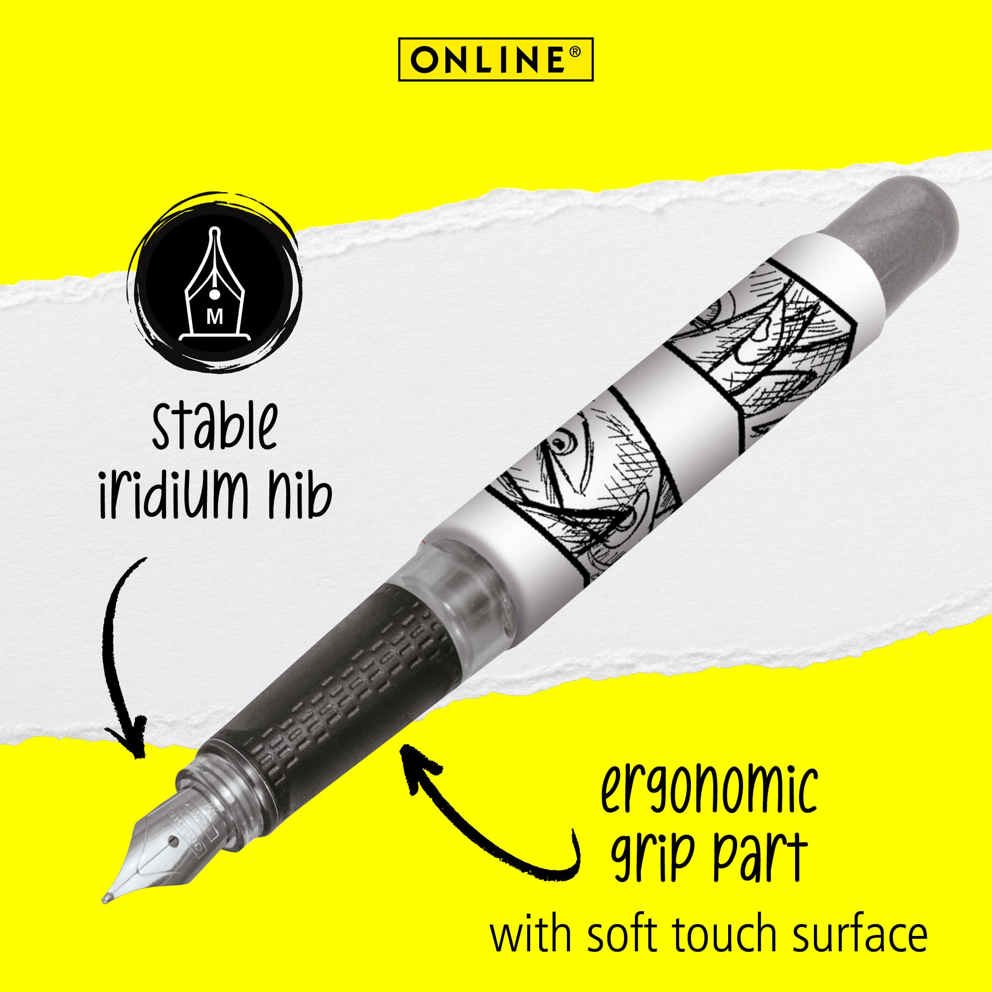 Online College ink pen Manga ergonomic fountain pen for school/college solid medium nib - Image 2