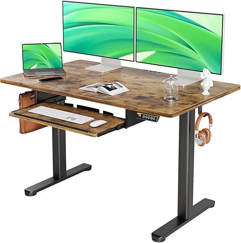 Claiks Standing Desk with Keyboard Tray, Standing Desk Adjustable Height,