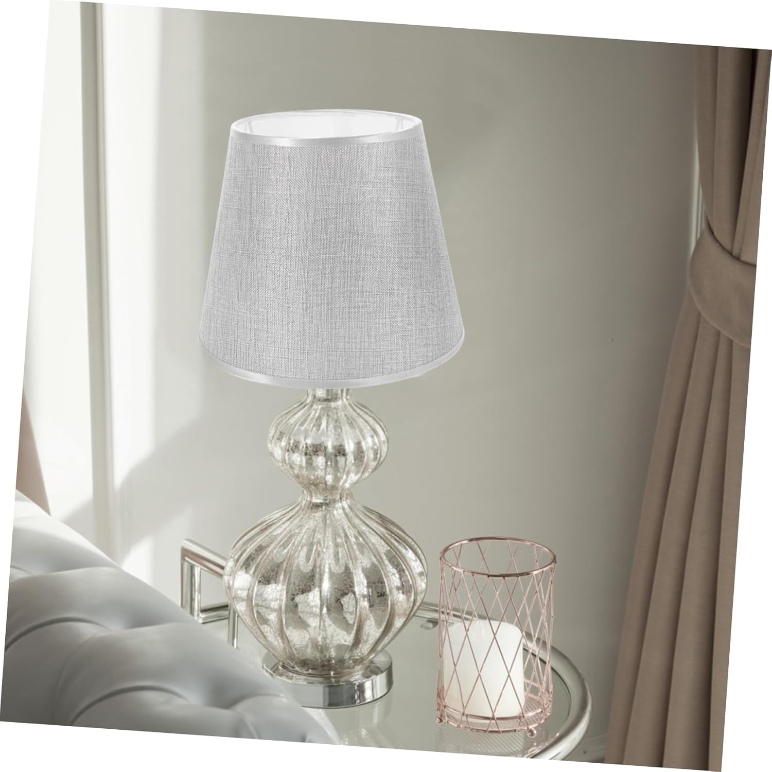 E27 Desk Lamp Cover Large Fringe Lampshade Light Shade Cover for Table Lamp Easy Install Bedside Lampshades