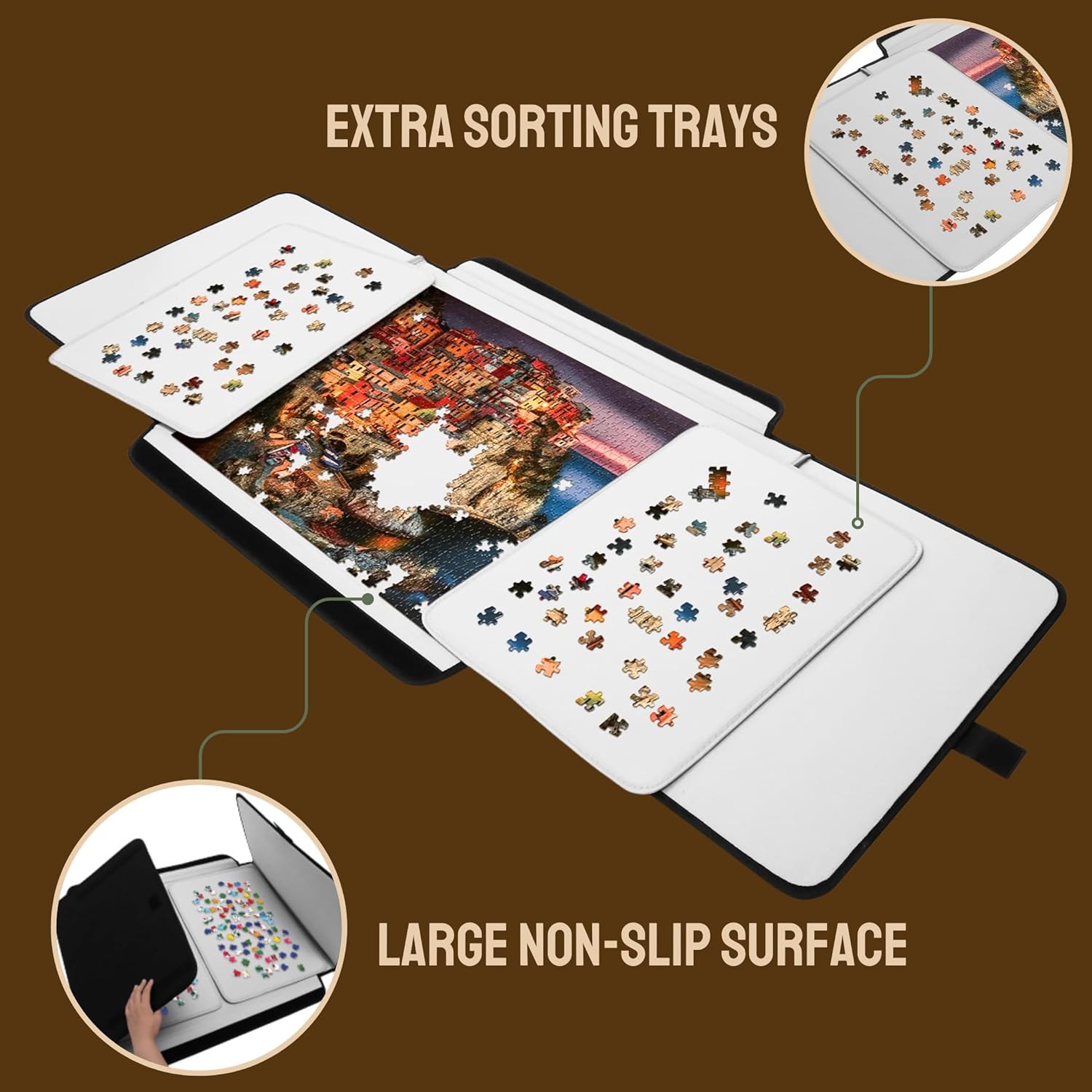 Amazon | Tradeopia ブラックポータブルジグソーパズル収納ケース 最大