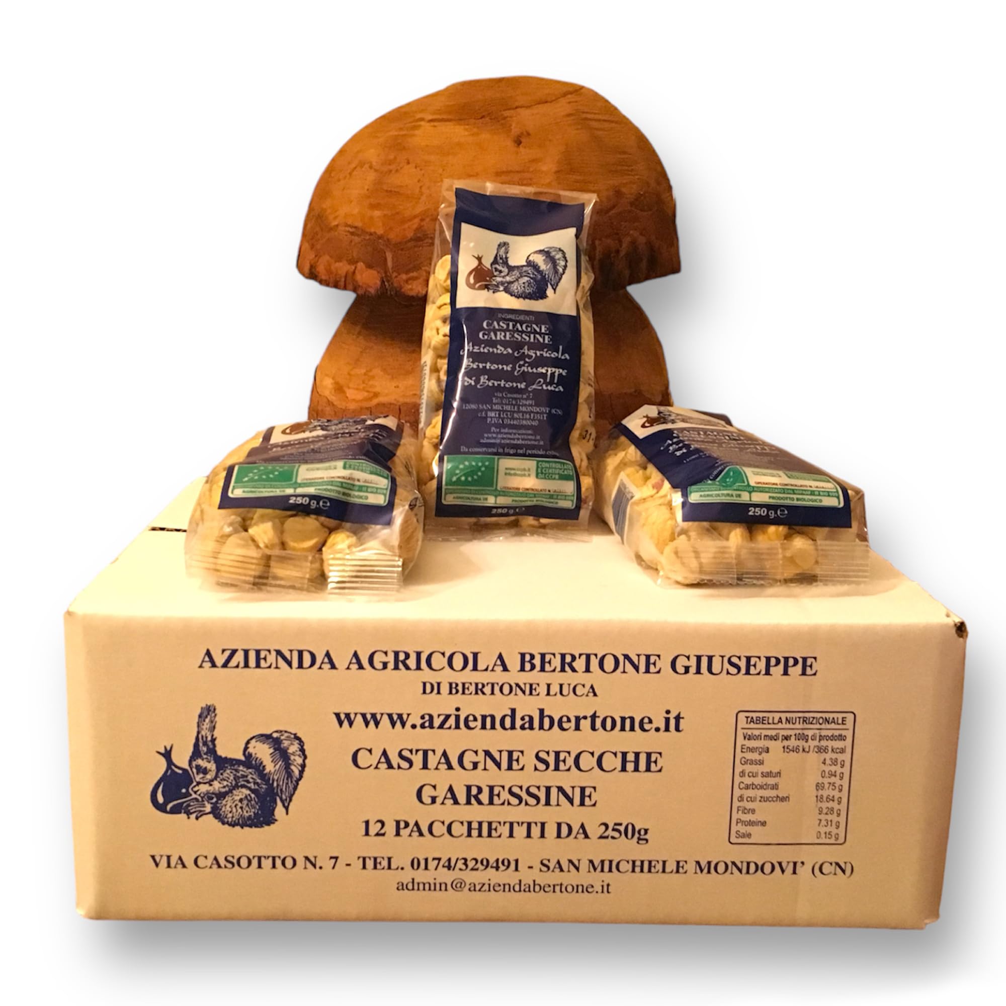 Kastanien Getrocknete, Bio Italienisch 3 Kg (12 Packungen mit 250g)
