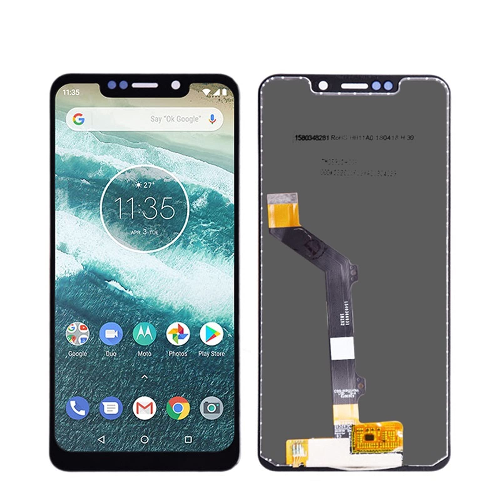 Ecran LCD et Vitre Tactile Noir Sans Châssis Pour Motorola G9 Play