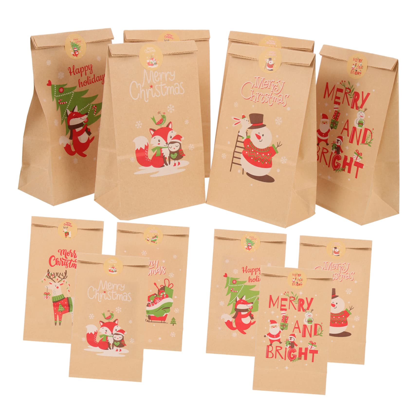 Didiseaon 4 Set Sacchetto Di Carta Per Caramelle Natalizie Busta Di Carta Rossa Per Scatole Busta Barattoli Natalizi Con Coperchi Biglietto Di Auguri Di Caramelle Kraft