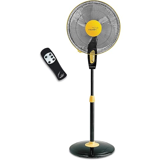 V Guard Finesta RW Neo Remote 400mm Pedestal Fan Yellow Bla