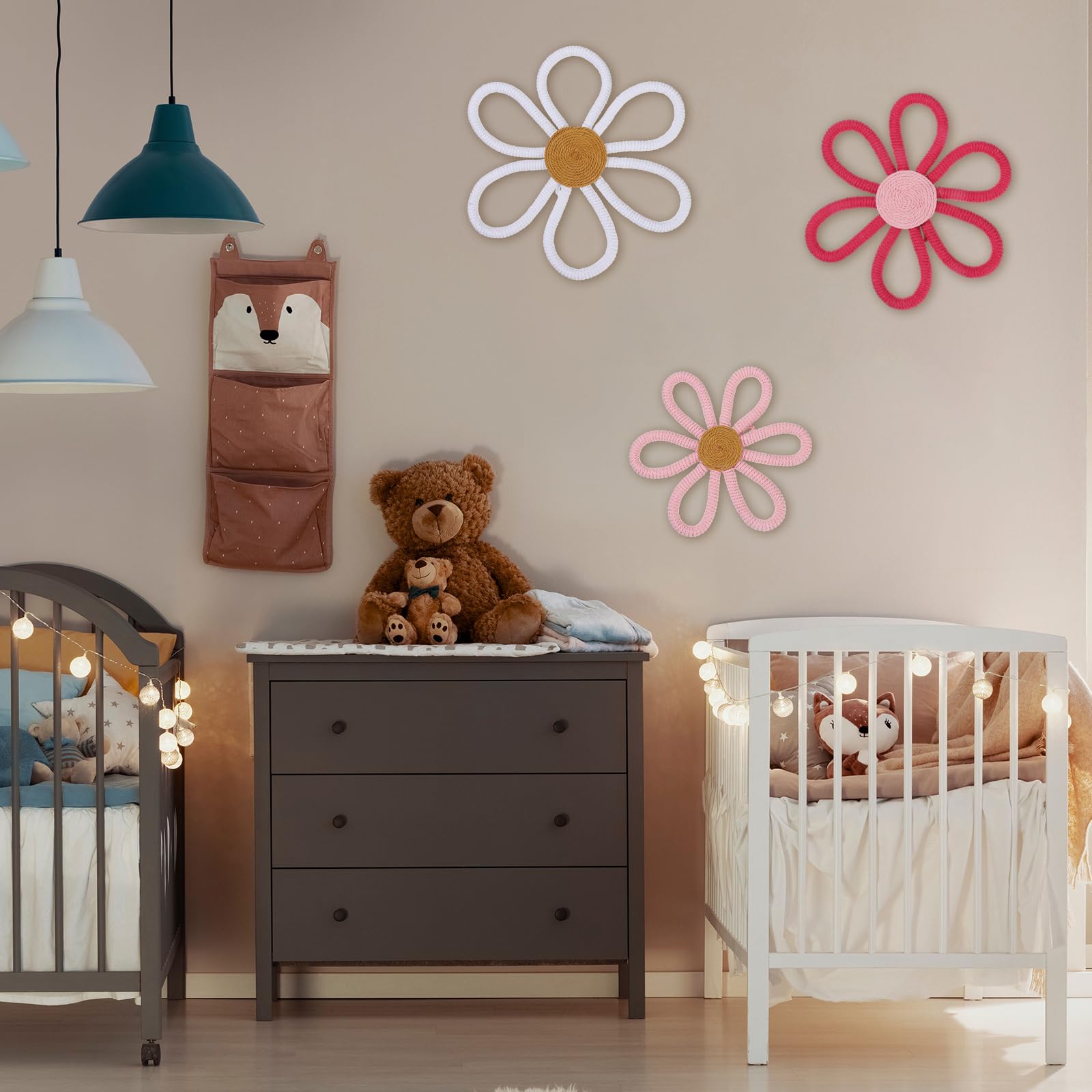 Snapklik.com : Barydat 6 Pcs Boho Nursery Decor Daisy Flower Woven ...