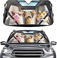 Vista 37 de GENANY Parasol Divertido para Parabrisas de Pareja de Perros Golden Retriever Lindos para Coche SUV Camión (55x30 Pulgadas), Parasol