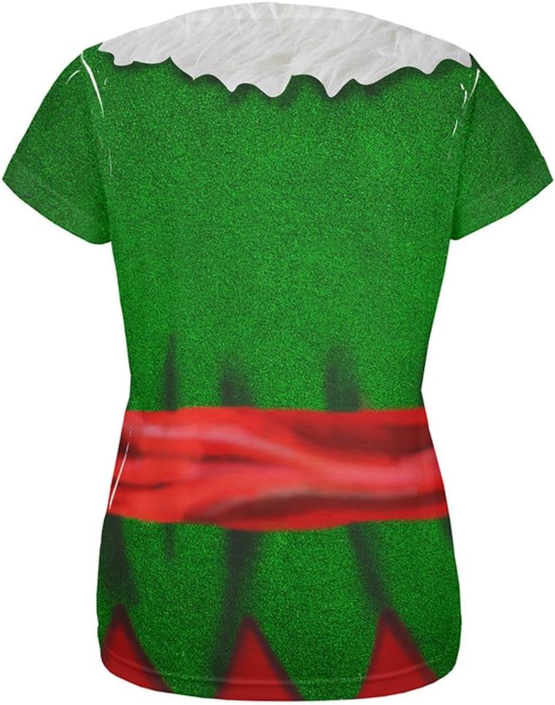 Christmas Elf Costume All Over Womens T Shirt