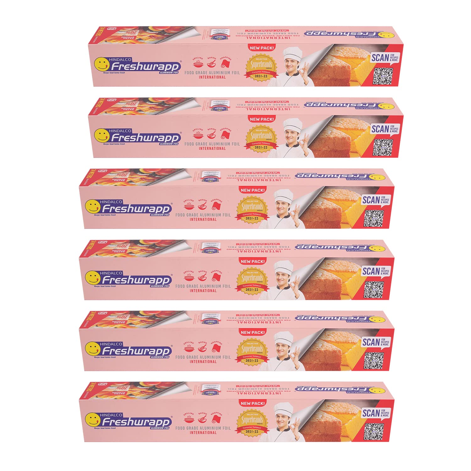 Hindalco Freshwrapp International Aluminium Foil 24 Meters, 18 microns (Pack of 6) |Food Packing, Wrapping , Storing , Serving and Cooking (Baking , Grilling , Roasting, Freezing) (B08RC5VHXH) Amazon Price History, Amazon Price Tracker
