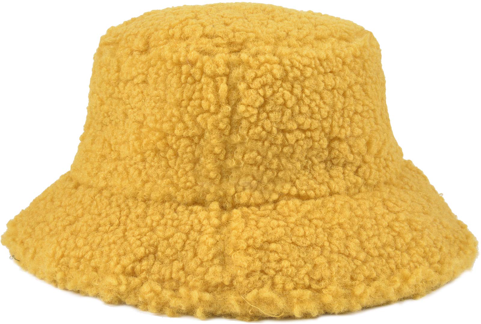 ChezAbbey Faux Fur Bucket Hat, Fuzzy Furry Winter Warm Fisherman Cap, Fluffy Teddy Sherpa Clothe Hats for Women Men Girls