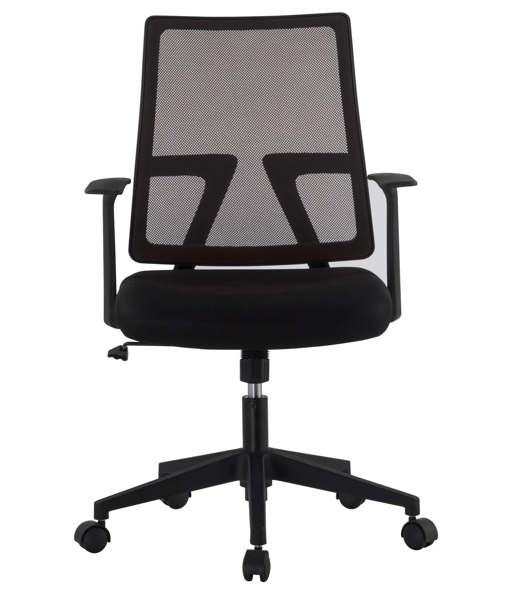 Techly 108156 Sedia da Ufficio con Seduta Imbottita e Schienale in Tessuto High Tech Nero