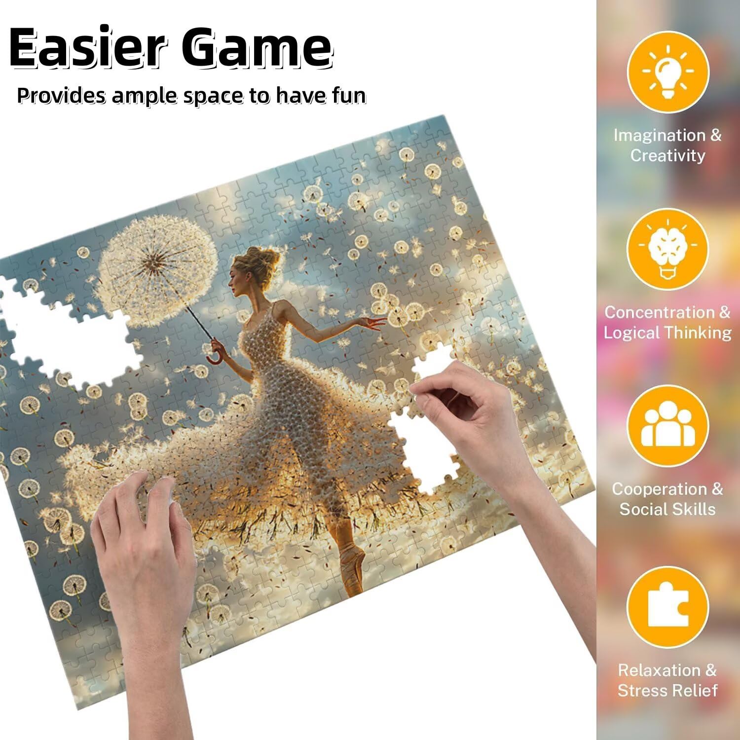 Jigsaw Puzzle, 2000 Pezzi Puzzle Classici, La Principessa Di Petali Puzzle Rilassamento Intelligence, Mpossibile Difficile Puzzle Impegnativo per Adulti Puzzle Gioco Familiare, Regalo Donnafr0-554