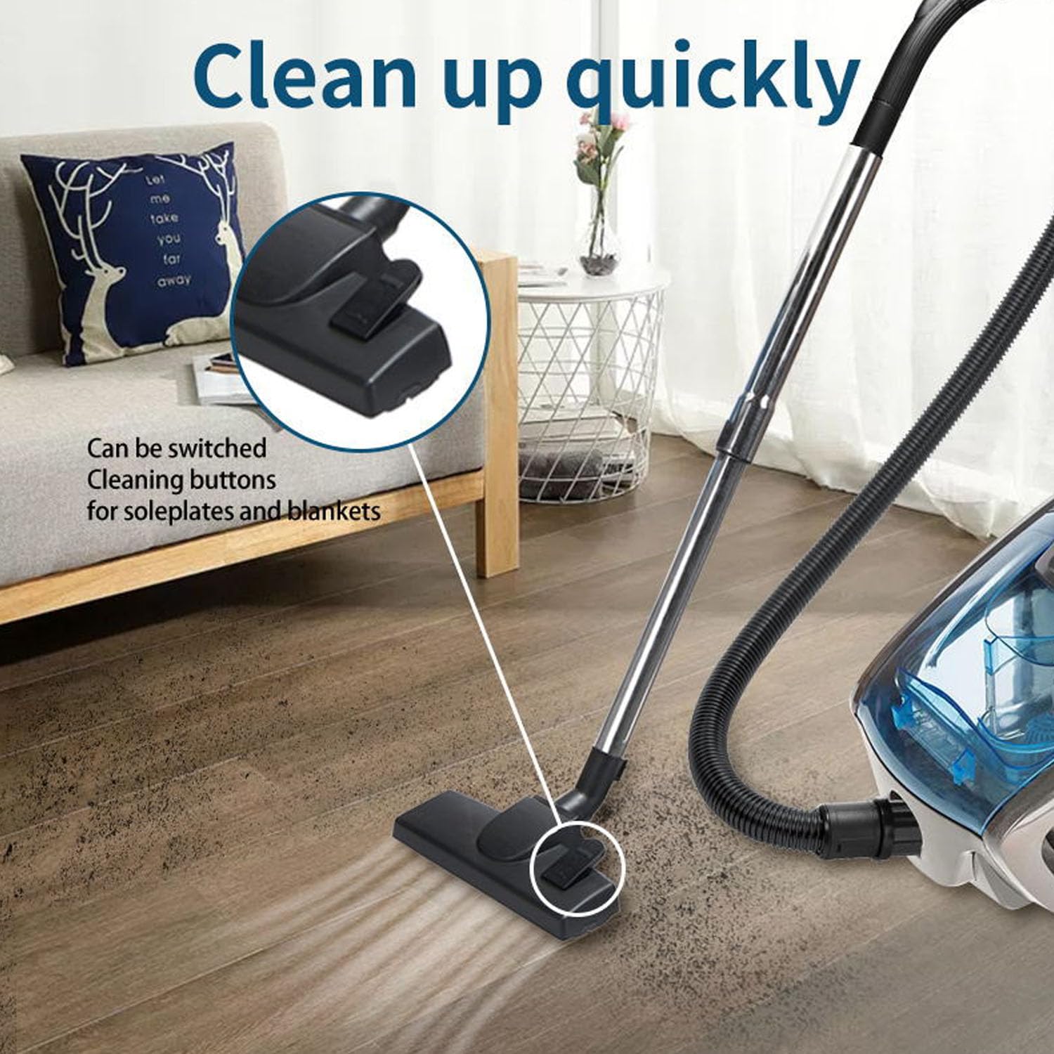 Aspiradora cilíndrica, 2500 W, capacidad de polvo de 1,5 L para limpieza profunda del pelo de mascotas en suelos duros, azulejos y alfombras, rendimiento multisuperficie