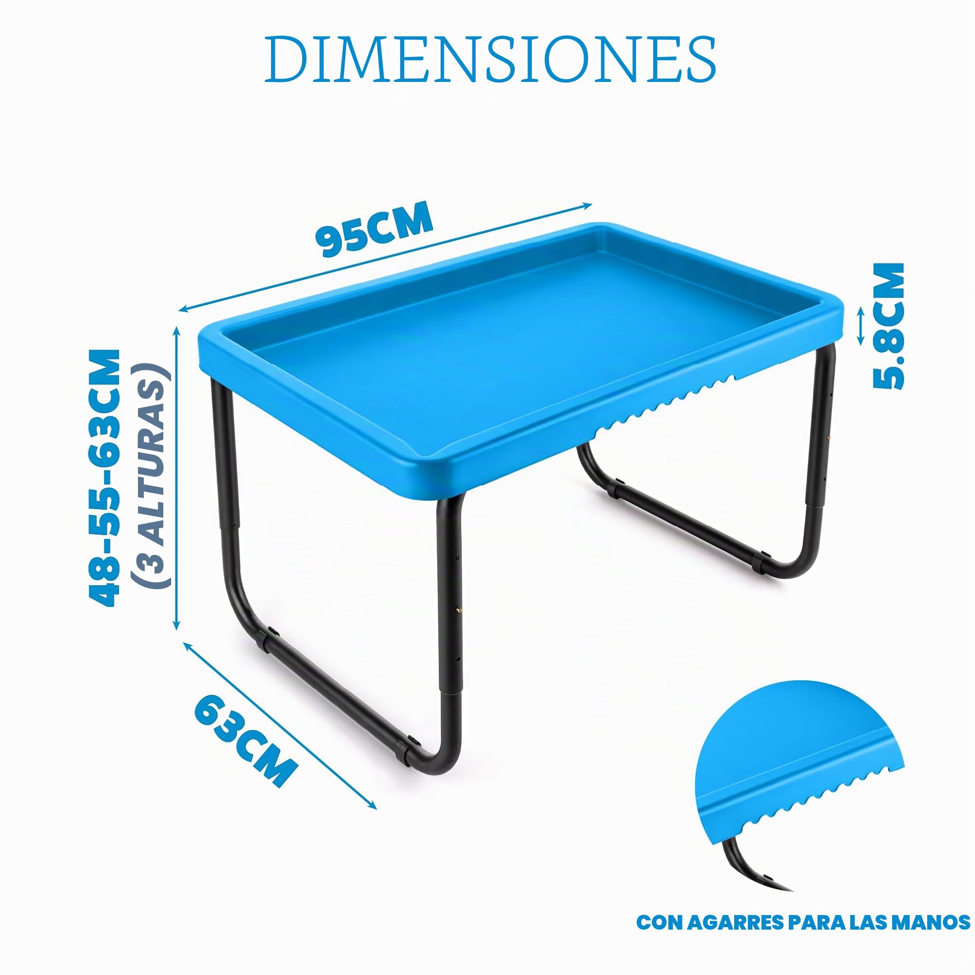 Mesa de actividades con bandeja de juego sensorial, para niños, uso en exteriores e interiores
