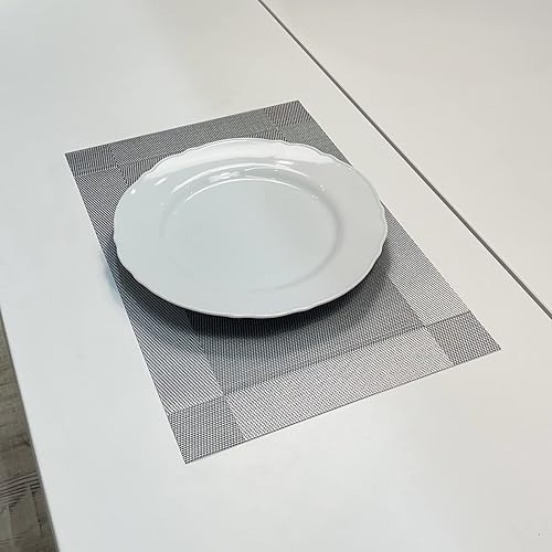 Miniatura 3 de Juego de 4 manteles individuales tejidos de vinilo, hermosos manteles individuales antideslizantes lavables y duraderos, para interiores y