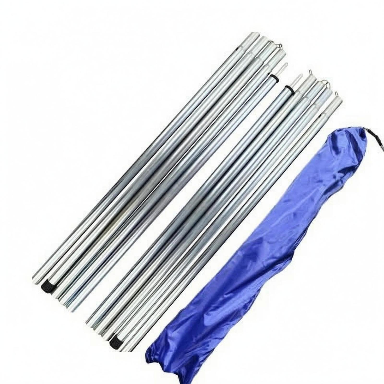 Tent Support Poles Galvanized Iron Extendable Support Poles Storage Bag Extendable Shelter Pole 2.5M Iron-image-48