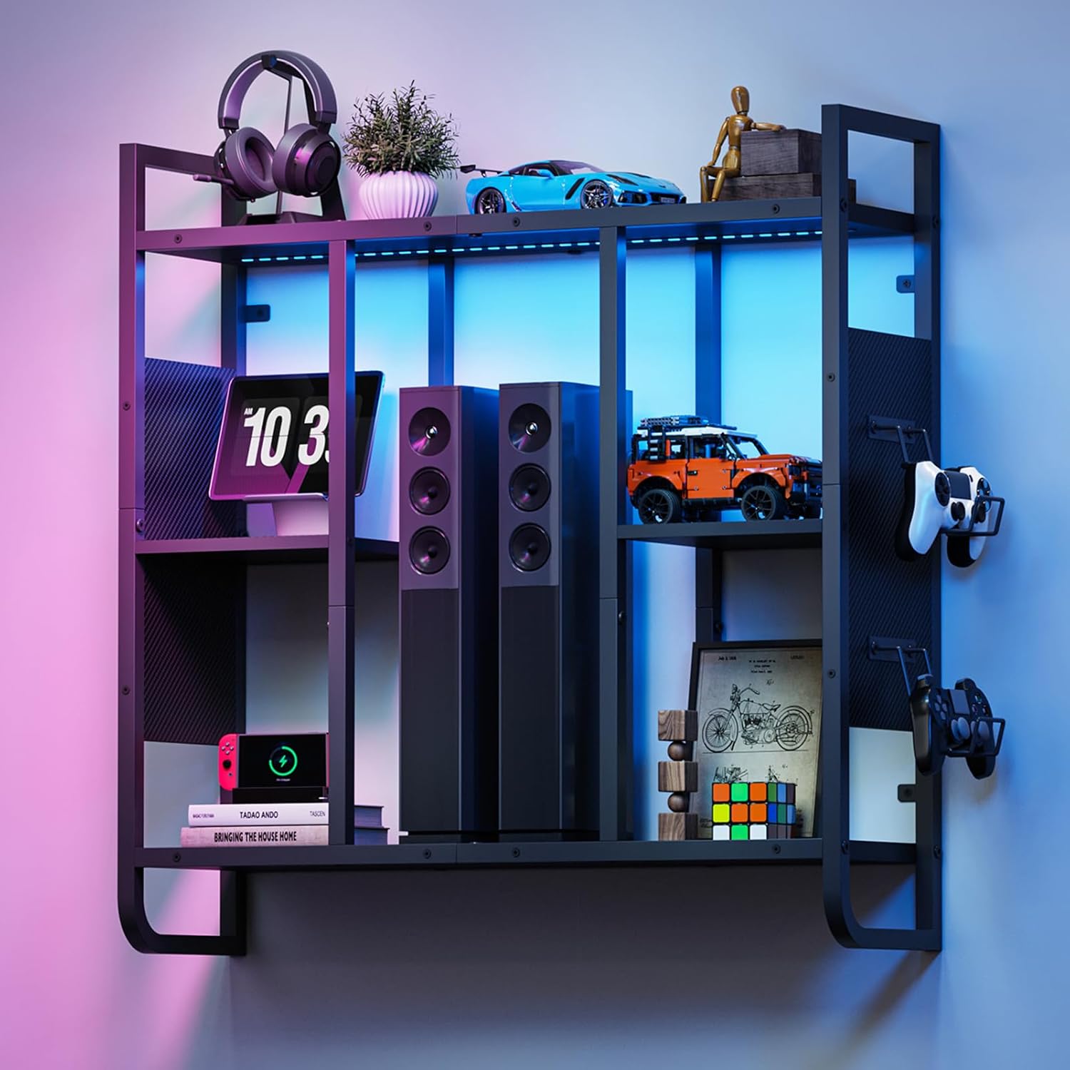LED Gaming Floating Shelves